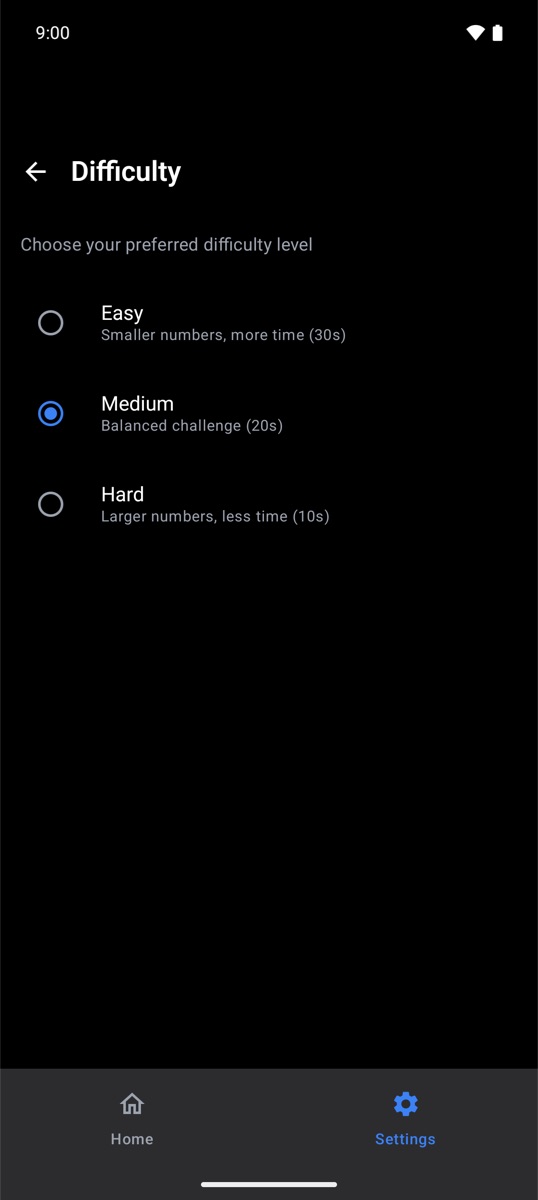 Adjustable difficulty