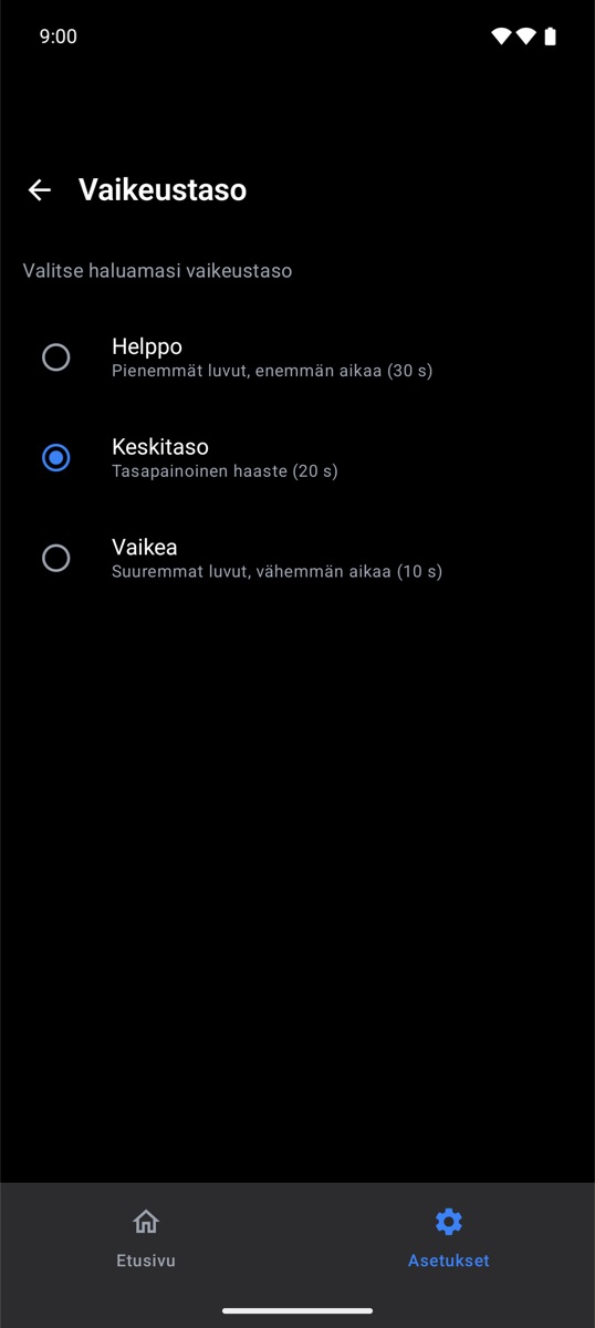 Säädettävä vaikeustaso