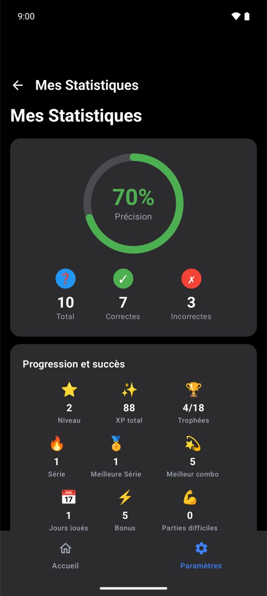 Statistiques avec précision et succès